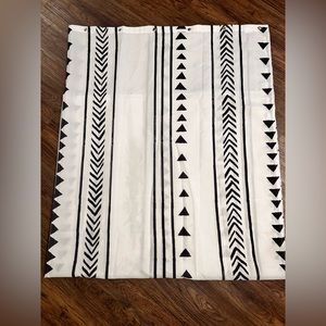 Black and white arrow shower curtain